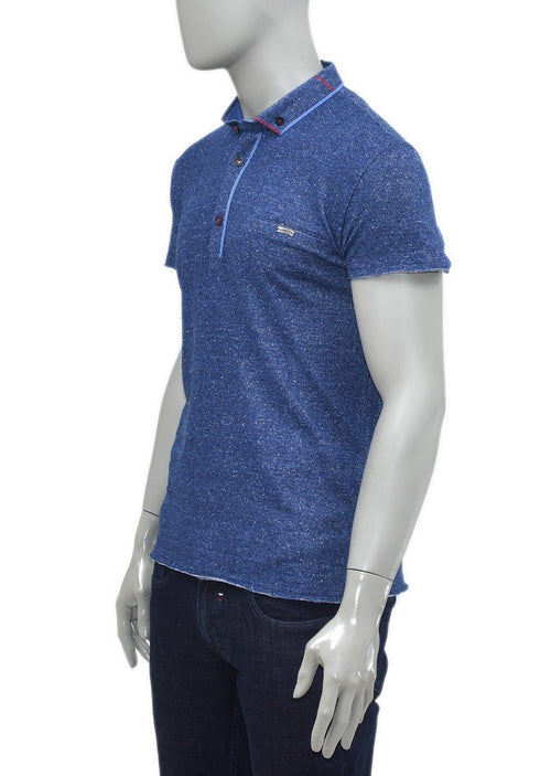 Blue Knit Casual Polo