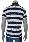 White Navy "All Over Cut" Polo