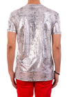 Silver "Brush Stroke" Spandex Print Tee