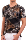 Brown Wave Spandex Print Tee