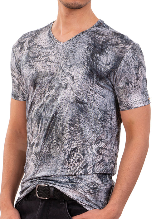 Silver Snake Spandex Print Tee