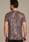 Burgundy Red "Aroldo" Print Tee