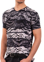 Black Marble Spandex Print Tee