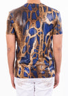 Blue Python Spandex Print Tee