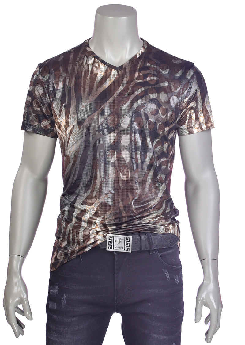 Brown Leopard Print Tee