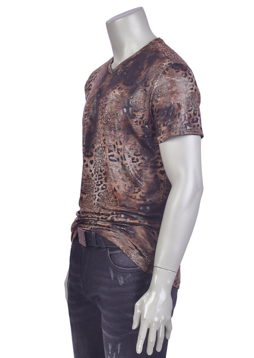 Brown Ornament Print Tee