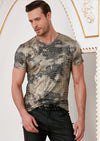 Beige "Leopard" Spandex Print Tee