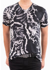 Black Leopard Spandex Print Tee