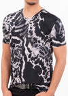 Black Leopard Spandex Print Tee