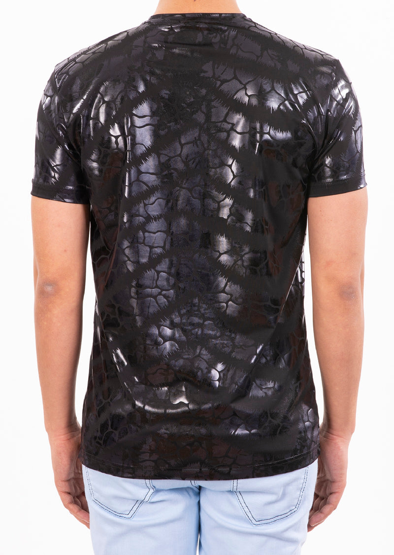 Black Alligator Spandex Print Tee