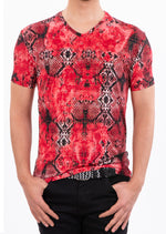 Red Snake Spandex Print Tee