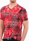 Red Snake Spandex Print Tee