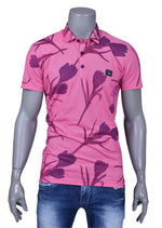 Pink Floral Print Polo