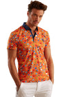 Orange Tropical "Apeli" Polo