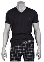 Black Stretch Luxe V-neck Tee