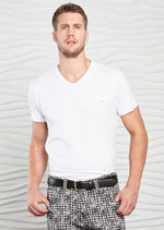 White Stretch Luxe V-neck Tee