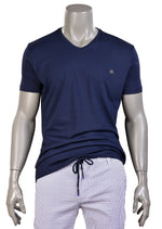 Navy Stretch Luxe V-neck Tee