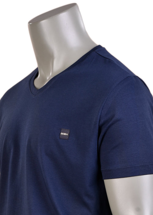 Navy Stretch Luxe V-neck Tee