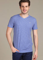 Blue "ALPEIN"Micro Print Tee