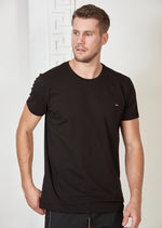 Black Stretch Luxe Crew Neck Tee