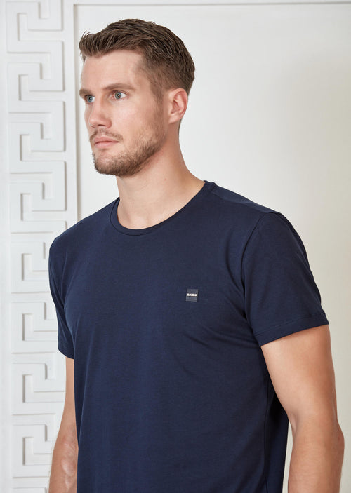 Navy Stretch Luxe Crew Neck Tee