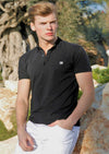 Black "Aurelio" Studded Polo