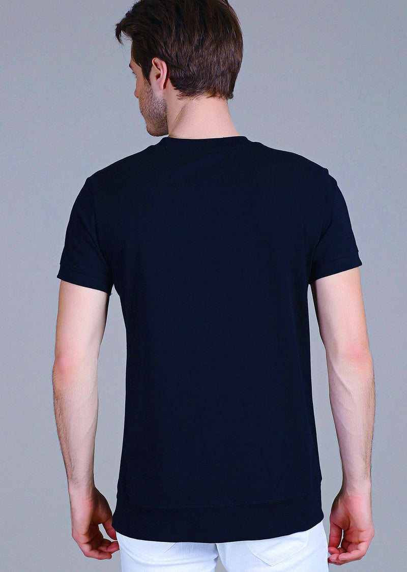 Navy Zipper "Fabrizio" Tee