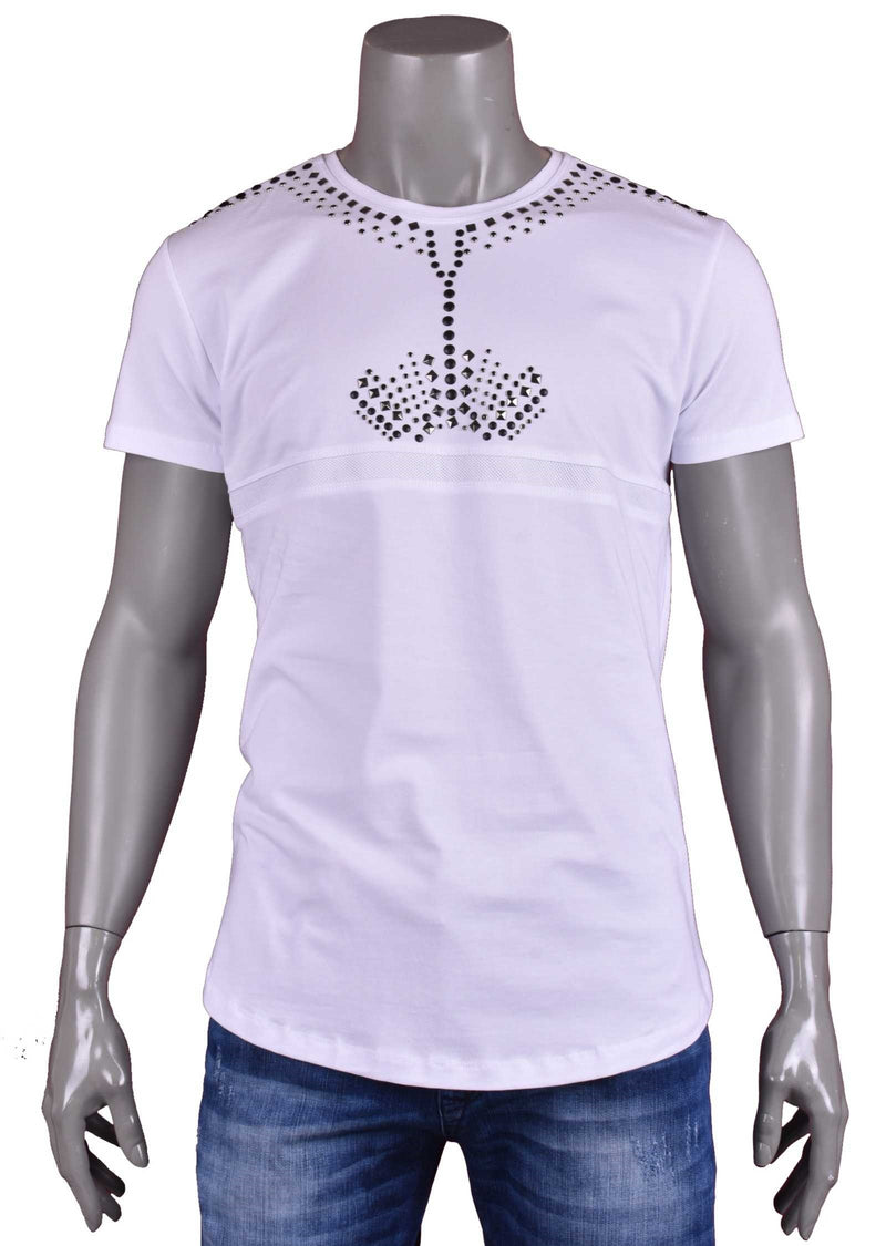 White Studded Tee