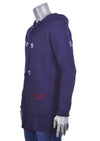 Burgundy Navy Two-Tone  Hooded Cardigan