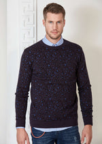 Navy Leopard Pattern Sweater