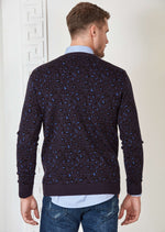 Navy Leopard Pattern Sweater