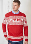 Red Meander Design Sweater