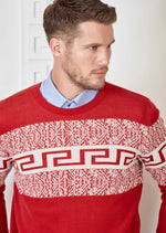 Red Meander Design Sweater