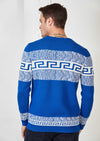 Blue Meander Design Sweater