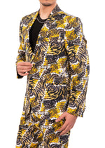 Yellow Snake Print Blazer