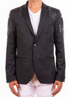 Black Laser Baroque Studded Blazer