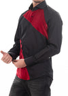 Black Red Trim Velvet Shirt