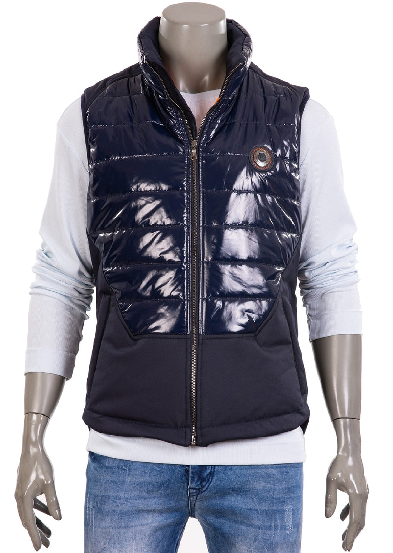 Navy Quilted Luxe Vest Jacket