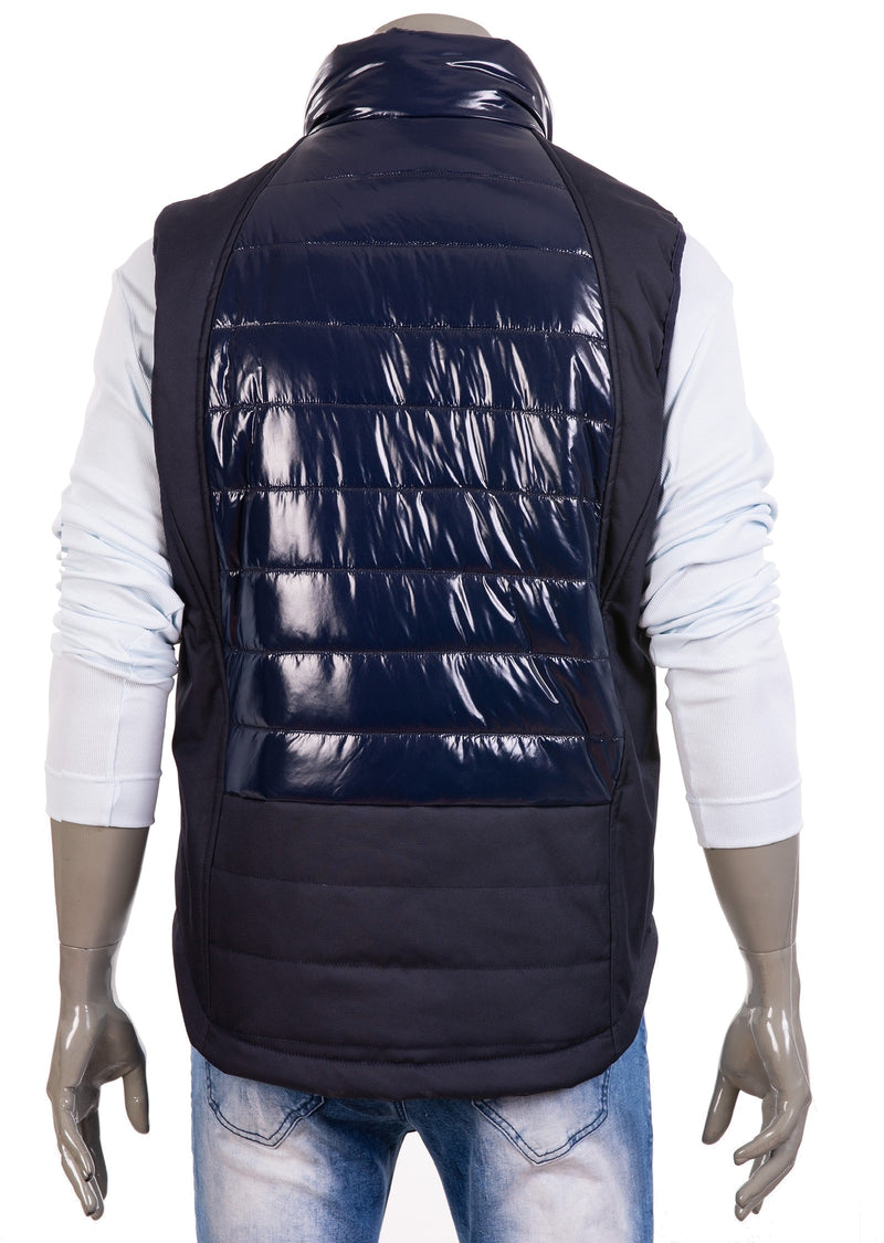 Navy Quilted Luxe Vest Jacket